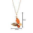 18ct Yellow ﻿Gold on Sterling Silver Baltic Amber Butterfly Pendant Necklace
