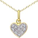 9ct Yellow Gold Diamond Heart Pendant Necklace