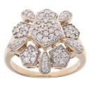 9ct Yellow Gold 0.50ct Diamond Cluster Ring