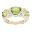 9ct Yellow Gold 0.05ct Diamond And Peridot Ring