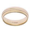 18ct Yellow and White Gold Patterned Wedding Band 5.97mm