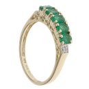 9ct Yellow Gold Emerald And Cubic Zirconia Five Stone Ring
