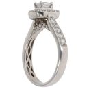 Platinum 0.77ct Radiant And Brilliant Cut Diamond Cluster Ring