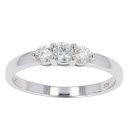 9ct White Gold 0.46ct Diamond Trilogy Ring by Anya Belle