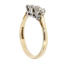 18ct Yellow Gold And Palladium 0.50ct Diamond Trilogy Ring