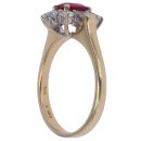 18ct Yellow Gold 0.75ct Diamond and Ruby Cluster Ring