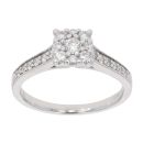 Platinum 0.31ct Diamond Cluster Ring