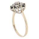 9ct Yellow Gold Sapphire And Cubic Zirconia Cluster Ring