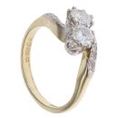 18ct Yellow Gold 0.65ct Brilliant Cut Diamond Two Stone Ring
