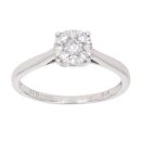 9ct White Gold 0.25ct Brilliant Cut Diamond Cluster Ring