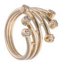 9ct Yellow Gold 0.22ct Diamond 6 Row Crossover Ring by Anya Belle