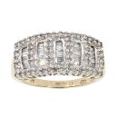 9ct Yellow Gold 1.00ct Diamond Cluster Ring