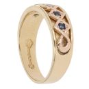 18ct Yellow Gold 0.03ct Diamond and Sapphire Clogau Ring