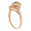 14ct Yellow Gold Peridot and 0.10ct Diamond Ring