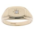 9ct Yellow Gold 0.07ct Diamond Signet Ring