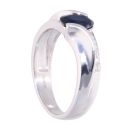 9ct White Gold Sapphire And 0.09ct Diamond Ring