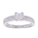 18ct White Gold 0.33ct Diamond Princess Cut Cluster Ring