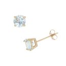 9ct Yellow Gold Blue Topaz Stud Earrings