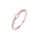 Rose Gold Plated Sterling Silver Cubic Zirconia Stacking Ring