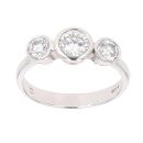 18ct White Gold 0.75ct Brilliant Cut Diamond Trilogy Ring