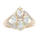 9ct Yellow Gold 0.05ct Diamond And Topaz Cluster Ring