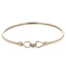 9ct Yellow Gold 0.05ct Diamond Hinged Bangle