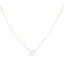 9ct Yellow Gold Cubic Zirconia Open Circle Pendant And Chain 18"