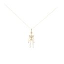9ct Yellow Gold Movable Skeleton Pendant And Chain 18"
