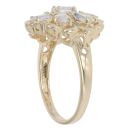 9ct Yellow Gold Coated Topaz Cluster Ring