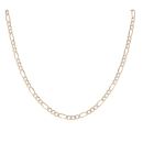 9ct Yellow And White Gold Diamond Cut Figaro Chain 22"
