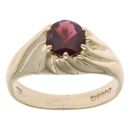 9ct Yellow Gold Garnet Signet Ring