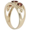 9ct Yellow Gold Three Stone Garnet Fancy Ring