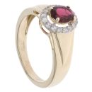 9ct Yellow Gold Purple Garnet and Cubic Zirconia Cluster Ring