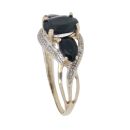 9ct Yellow Gold 0.05ct Diamond And Sapphire Ring