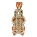 14ct Yellow Gold Orange Gemstone Bunny Pendant