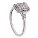 9ct White Gold 0.36ct Brilliant Cut Diamond Cluster Ring