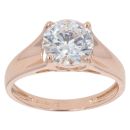 14ct Rose Gold Cubic Zirconia Single Stone Ring