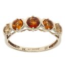 9ct Yellow Gold Citrine Five Stone Ring