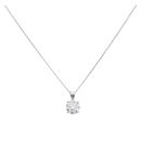 Lab Grown 9ct White Gold 1.00ct Diamond Solitaire Pendant and Chain 18"