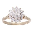 9ct Yellow Gold 0.60ct Diamond Cluster Ring