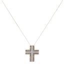 9ct Yellow Gold 1.00ct Champagne And Colourless Diamond Cross Pendant And Chain 18"
