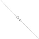 9ct White Gold 0.80ct Diamond and Sapphire Cluster Pendant and Chain 18"