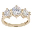 14ct Yellow Gold Cubic Zirconia Three Stone Ring