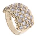 9ct Yellow Gold Cubic Zirconia Five Row Keeper Ring