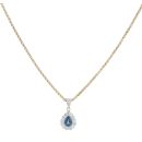 18ct Yellow And White Gold 0.30ct Brilliant Cut Diamond And Sapphire Cluster Pendant And Chain 16"
