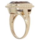 9ct Yellow Gold Smoky Quartz Solitaire Ring