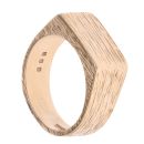 9ct Yellow Gold Bark Patterned Signet Ring