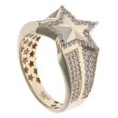 14ct Yellow Gold Cubic Zirconia Star Signet Ring