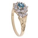 9ct Yellow Gold Sapphire And Cubic Zirconia Cluster Ring