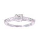 18ct White Gold 0.75ct Asscher Cut Diamond Solitaire Ring